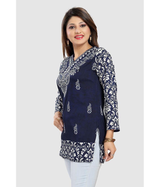 Meher Impex - Blue Crepe Women''s Tunic ( Pack of 1 ) - None