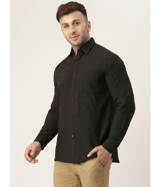 KLOSET By RIAG 100% Cotton Regular Fit Solids Full Sleeves Men's Casual Shirt - Black ( Pack of 1 ) - None