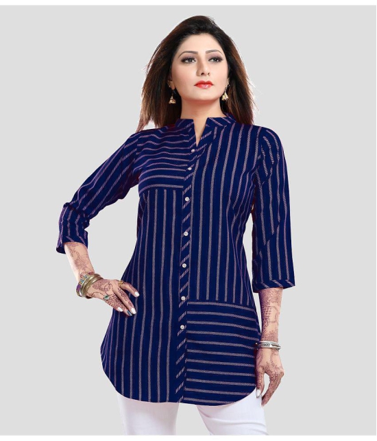 Meher Impex - Navy Blue Crepe Women''s Tunic ( Pack of 1 ) - None