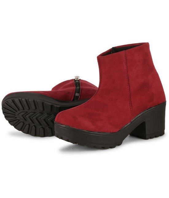 Ishransh - Red Women''s Ankle Length Boots - None