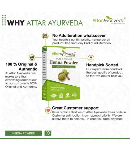 Attar Ayurveda Natural Henna powder for hair Colour and Growth (200 gm)