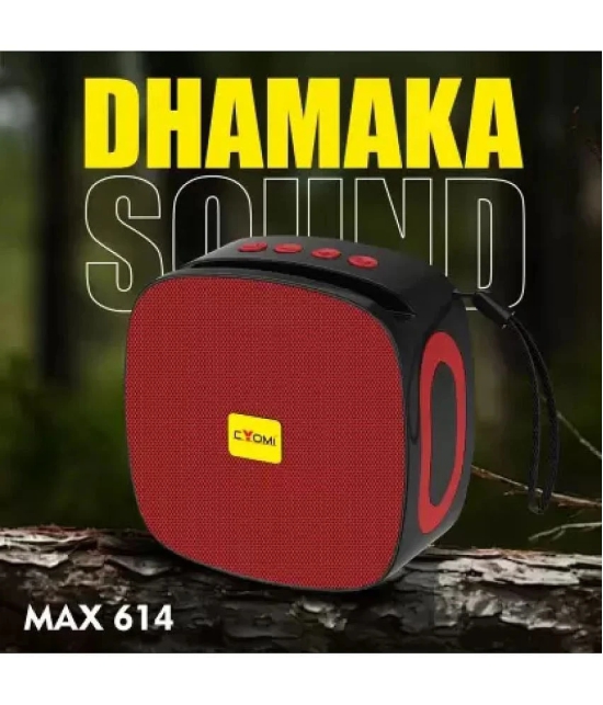 CYOMI CY_MAX614 5 W Bluetooth Speaker Bluetooth v5.0 with SD card Slot Playback Time 10 hrs Red - Red