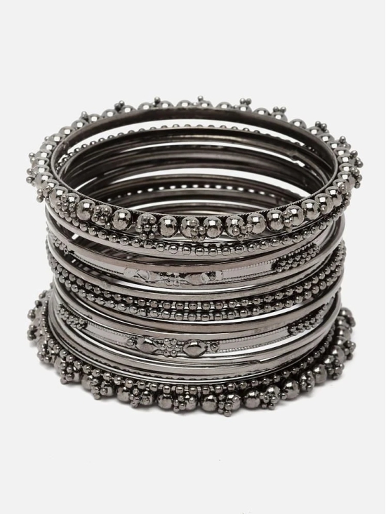 Zeneme Black Bangle Set ( Pack of 10 ) - None