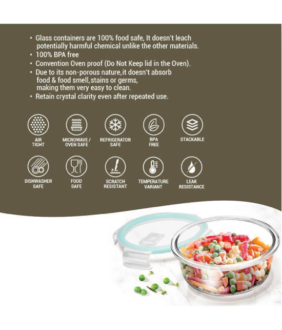 Treo By Milton Hi Borosilicate Clip Fresh Round Container, 200 ml, 1 Piece