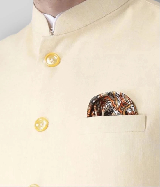 Hangup Yellow Linen Nehru Jacket - None