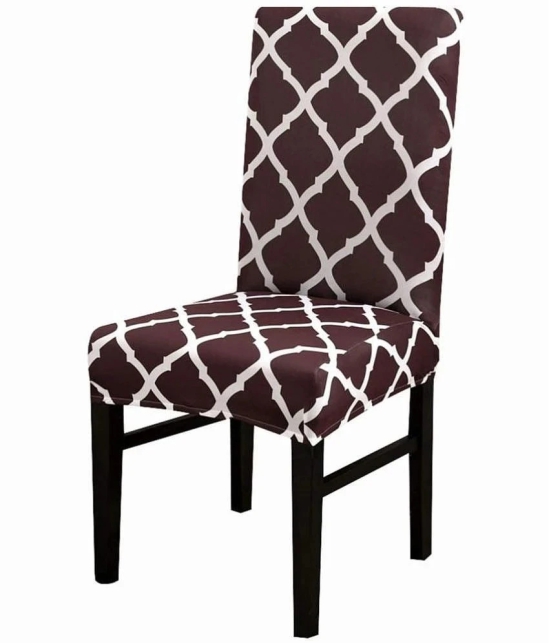 House Of Quirk 1 Seater Polyester Chair Cover ( Pack of 4 ) - Brown