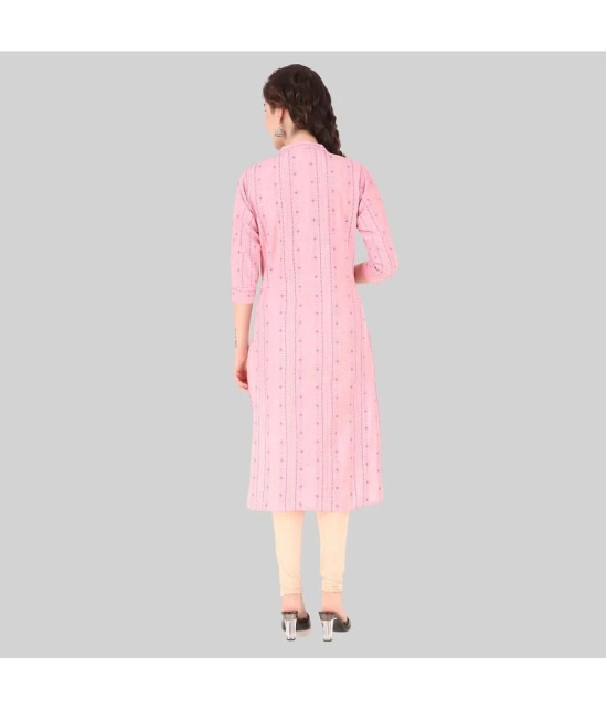 AKTIF 100% Cotton Solid Straight Womens Kurti - Pink ( Pack of 1 ) - None