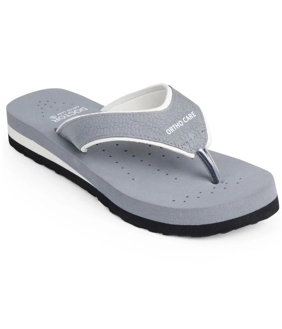 DOCTOR EXTRA SOFT - Light Grey Womens Thong Flip Flop - None