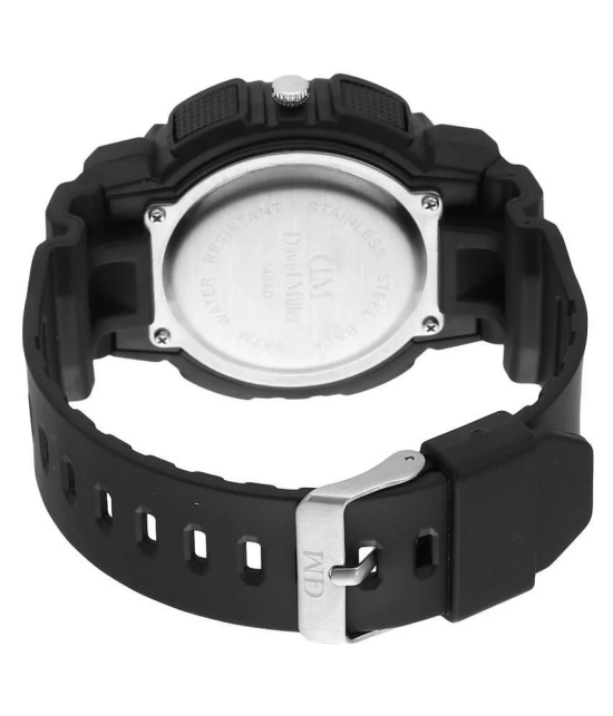 David Miller - Black Silicon Analog-Digital Mens Watch