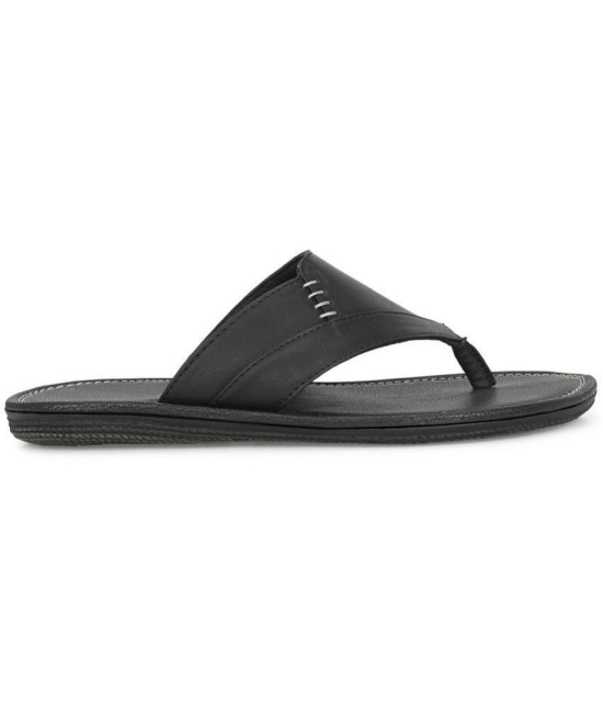 Leeport Black Mens Leather Slipper - None