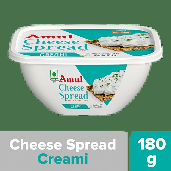 Amul Processed Cheese Spread - Creami, Made From 100% Pure Milk, 180 G Tub