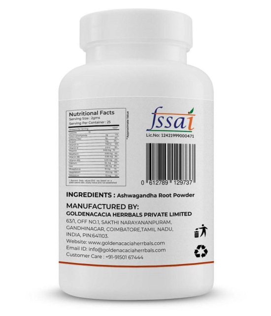 GOLDENACACIA HERRBALS Ashwagandha Powder 50g Powder 1 gm