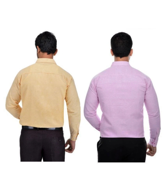 DESHBANDHU DBK Cotton Regular Fit Full Sleeves Mens Formal Shirt - Multi ( Pack of 2 ) - None