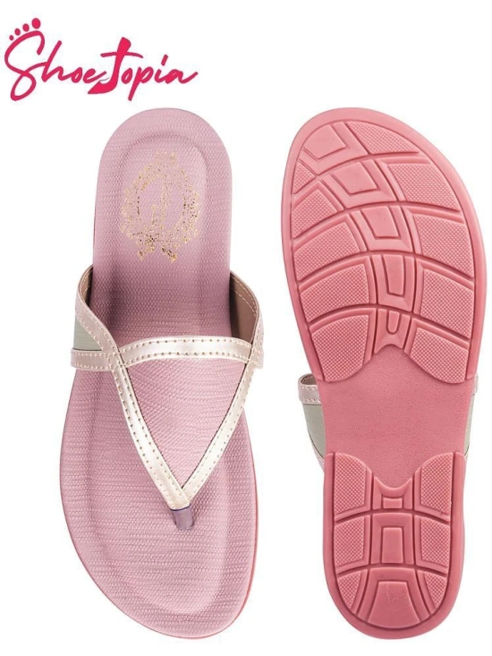 Shoetopia Pink Womens Flats - None