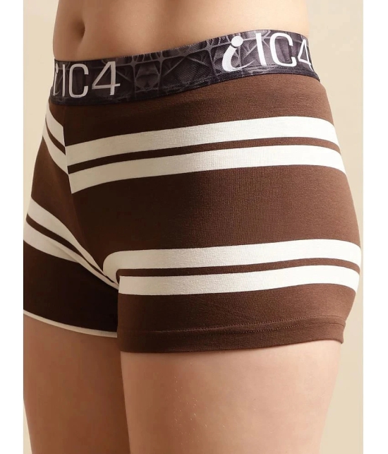 IC4 Pack of 1 Modal Striped Womens Boy Shorts ( Brown ) Boyshorts - None