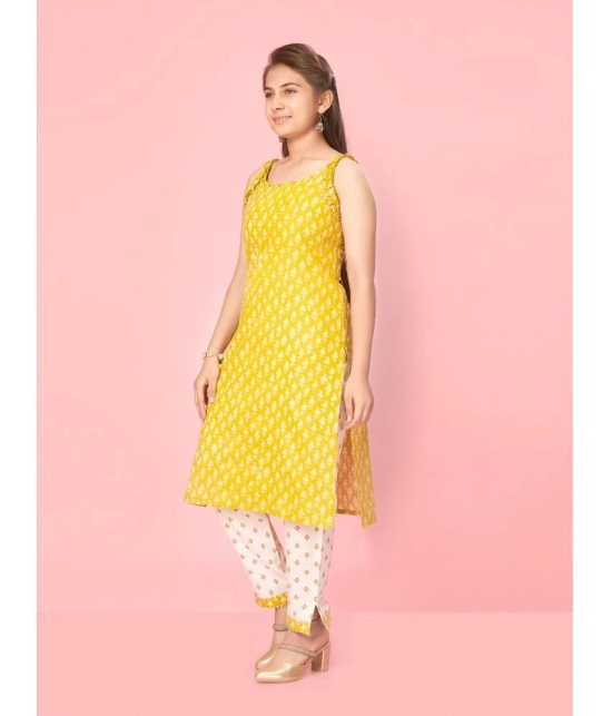 Aarika Girls Cotton Kurti ( Pack of 1 , Yellow ) - None