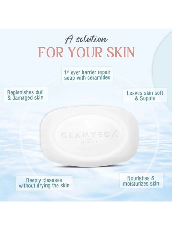 Glamveda Rice & Ceramide Skin Brightening Soap with Hyaluronic acid | Nourishes & Moisturised |150gm