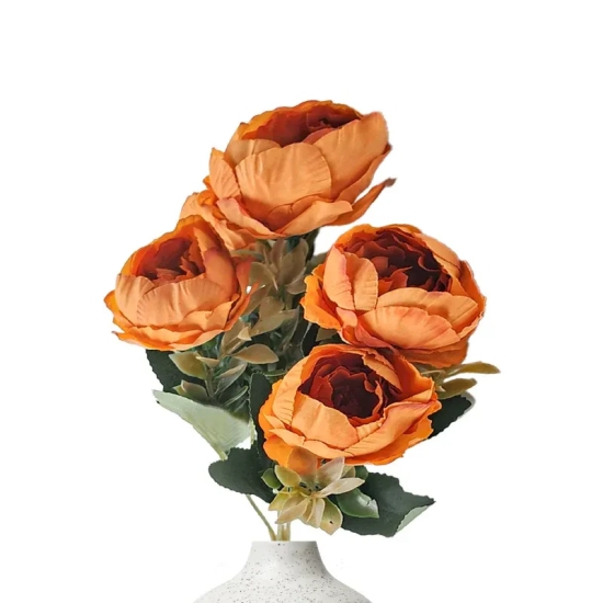 Peony Bloom Artificial Flowers Orange