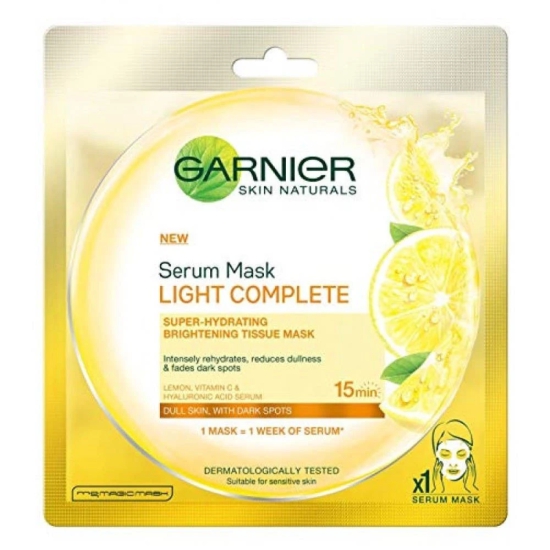 Garnier Skin Naturals, Light Complete, Face Serum Sheet Mask (Yellow), 32g