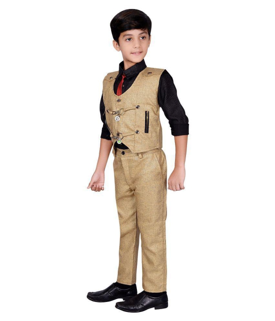 Ahhaaaa Boys Cotton Blend Waistcoat Shirt and Pant for Boys - None