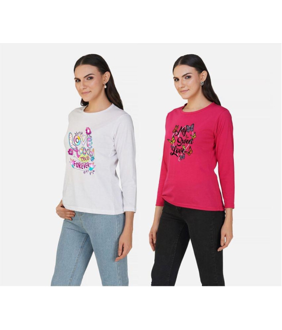 CHOZI - Multi Color Cotton Regular Fit Women's T-Shirt ( Pack of 2 ) - None