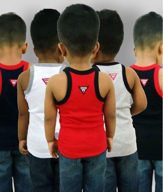 Hap Kings - Multicolor Cotton Blend Boys Vest ( Pack of 5 ) - 7 Years