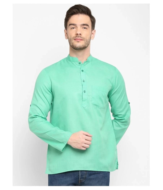 Hangup Green Cotton Blend Kurta Single - None