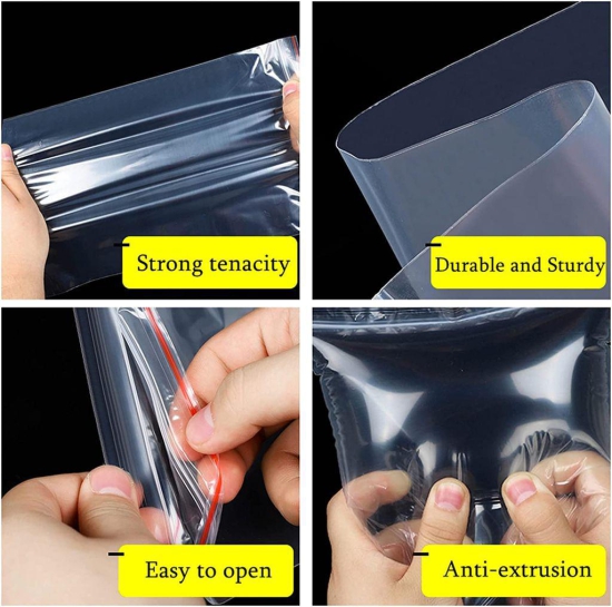 MANNAT Zip Lock Pouch Storage Bags Multi-Purpose Re-Usable Transparent To Carry Small Items Like Jewellery,Mirrors,Beauty Products,Buttons,Pins,Coins, Stamps,Spices Etc.(6x8 inch,100pcs)