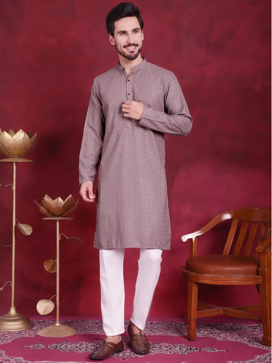 Sequins Chikankari Kurtas-XL / Grey