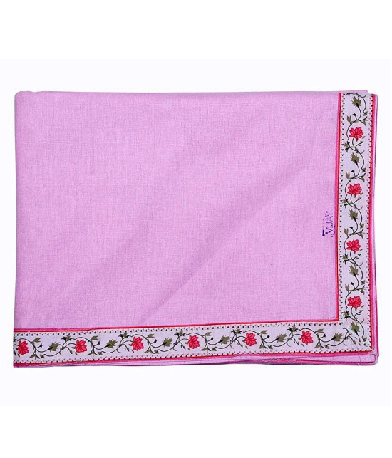 Gahoifab Cotton Double Bedsheet ( 230 cm x 150 cm ) - Pink