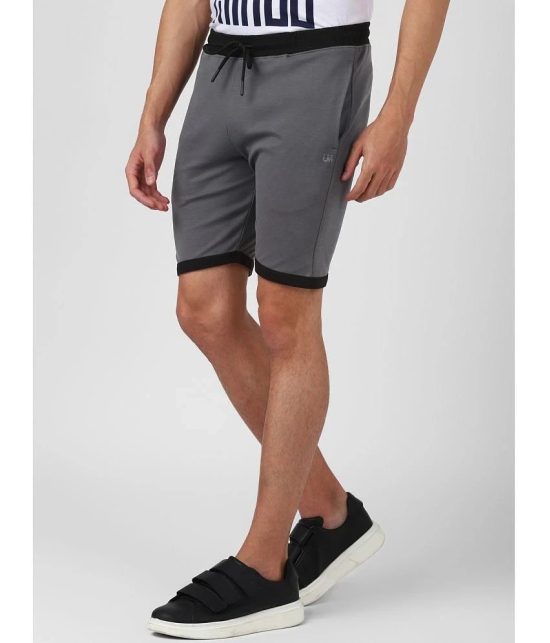 UrbanMark Men Cotton Stretch Regular Fit Lounge Shorts-Light Grey - None