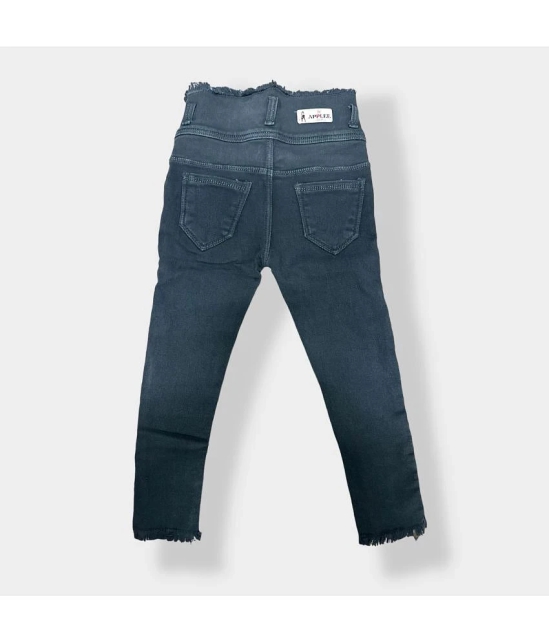 ICONIC ME- Kids Girls Plain Denim Jeans| Premium Denim Gray Jeans - None