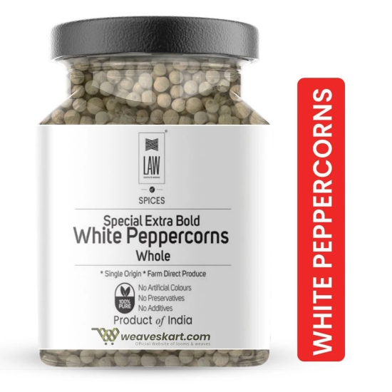 Premium Special Extra Bold White Peppercorns Whole – 100 gm (Single Origin, Farm Direct Produce, Organically Grown & Made in small batches)