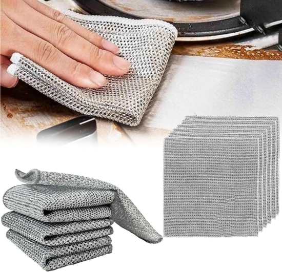 Multipurpose Non-Scratch Wire Dishcloth for Cleaning (Wet & Dry,10Pc)