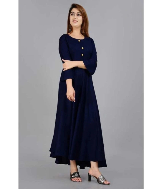 SIPET - Blue Rayon Womens Flared Kurti ( Pack of 1 ) - None