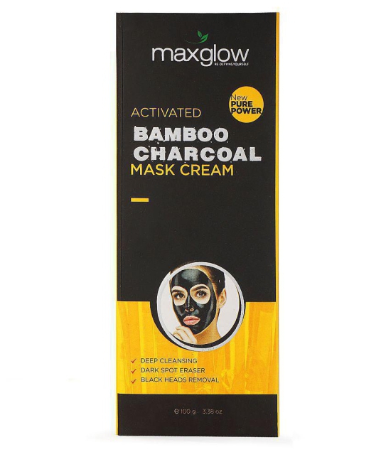 MaxGlow ACTIVATED BAMBOO CHARCOAL MASK CREAM Face Peel Masks 100 gm