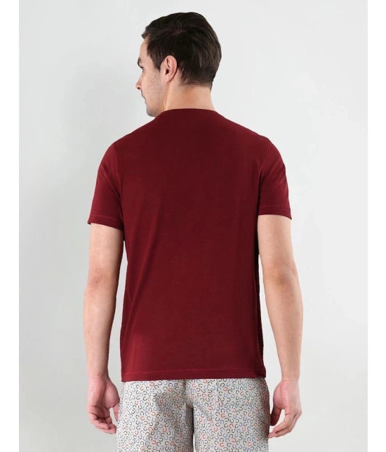 U.S. Polo Assn. Cotton Regular Fit Printed Half Sleeves Mens T-Shirt - Maroon ( Pack of 1 ) - None