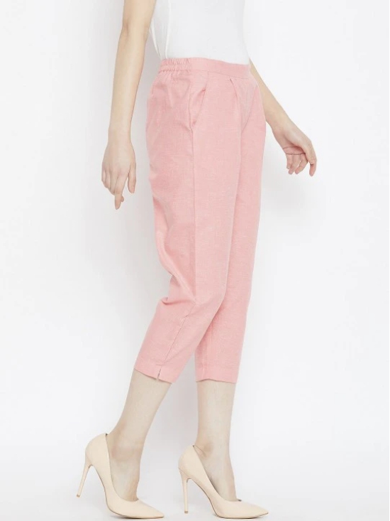 Women Peach-Coloured Relaxed Cigerette Trousers