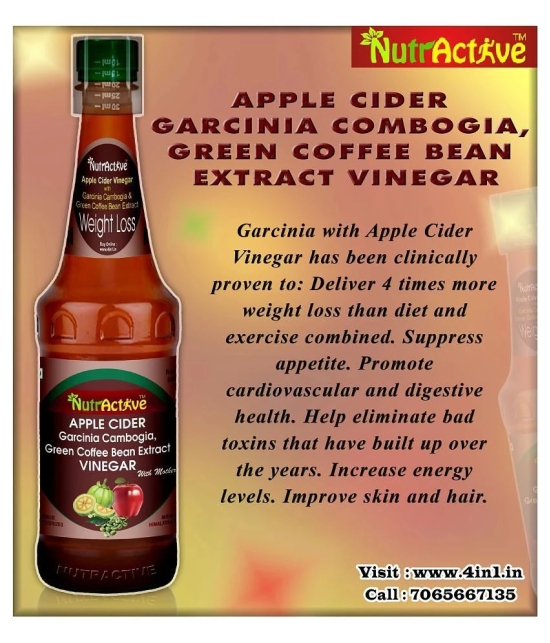 NutrActive Apple Cider Vinegar with Green Coffee Beans 1000 ml Natural Pack of 2