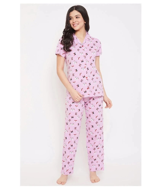 Clovia Cotton Nightsuit Sets - Purple Pack of 2 - 3XL