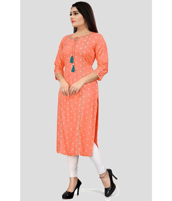 Rajnandini - Orange Rayon Womens Straight Kurti ( Pack of 1 ) - None