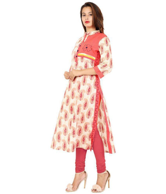 Rangun Red Cotton Silk Straight Kurti - Single - M