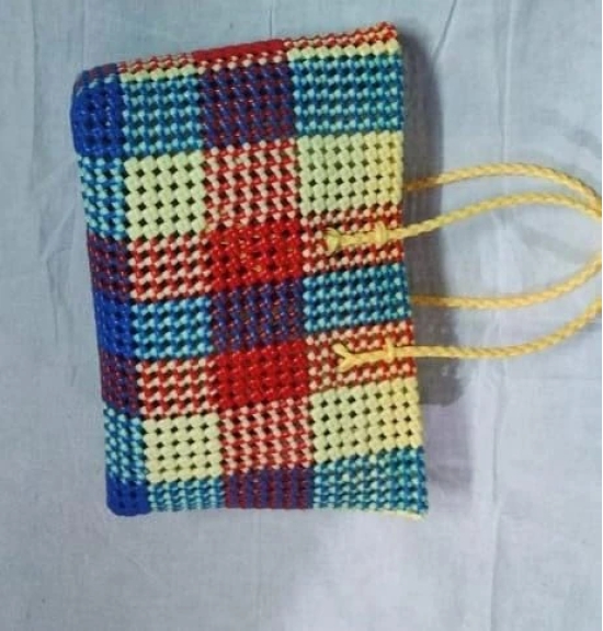 Handwoven Multicolor Plastic Tote Bag _01