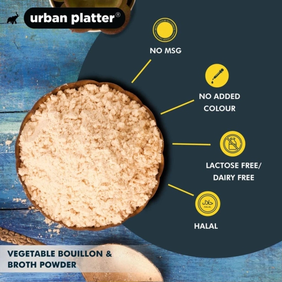 Urban Platter Vegetable Bouillon and Broth Powder, 200g [ Anytime Convenience | Prepares Quickly | Vibrant Flavours | Ideal seasoning and condiment]