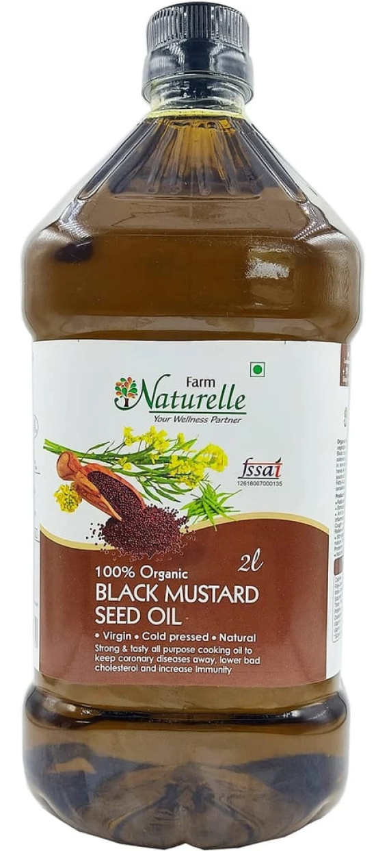 Farm Naturelle Organic Mustard Oils. The Finest-FSSAI & Certified Organic Cold Pressed Virgin (Kachi Ghani) Mustard Cooking Oil (2 LTR X 4 ) +3, 55g Honey