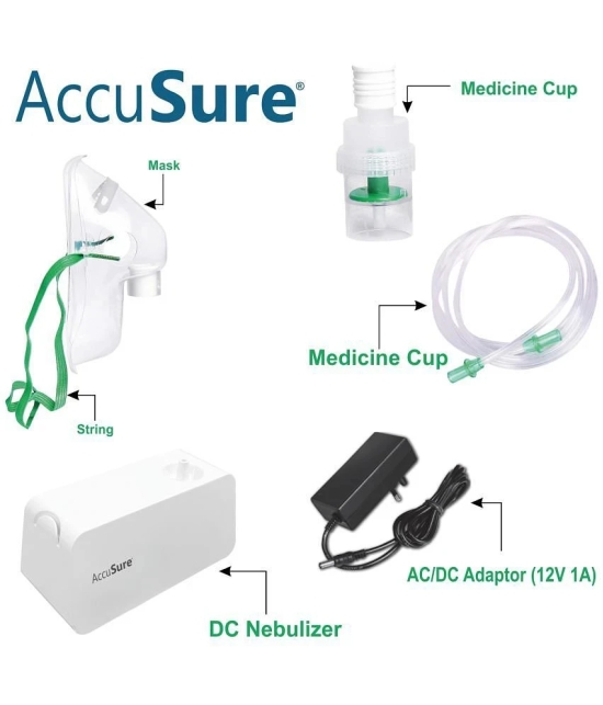 AccuSure DC Compressor Nebulizer Machine With Mouth Piece For Adults & Kids(1 Years Warranty)