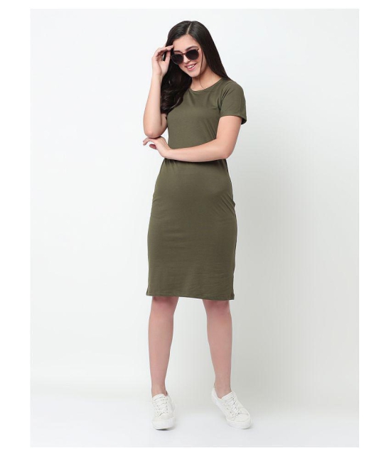 Rigo Cotton Green Bodycon Dress - L