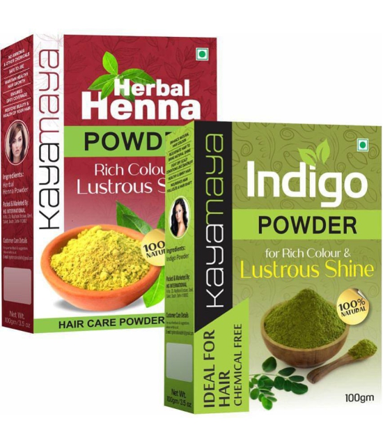 Kayamaya 100% Organic Indigo Powder Herbal Henna Mehendi Powder Organic Henna 100 g Pack of 2