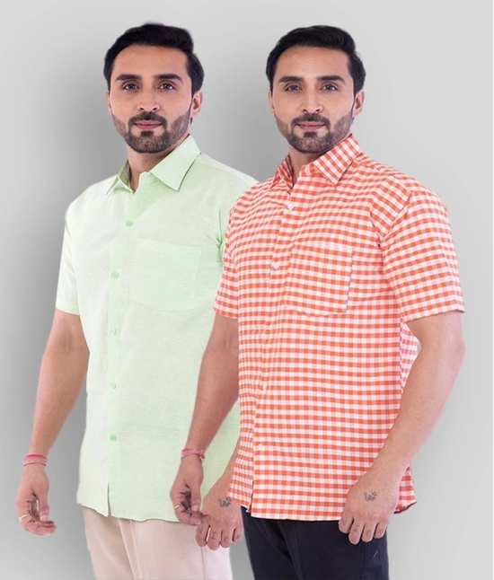 DESHBANDHU DBK - Multicolor Cotton Regular Fit Mens Casual Shirt ( Pack of 2 ) - None