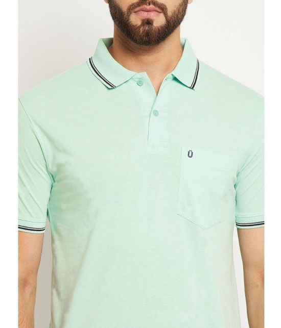 UNIBERRY - Mint Green Cotton Blend Regular Fit Mens Polo T Shirt ( Pack of 1 ) - None